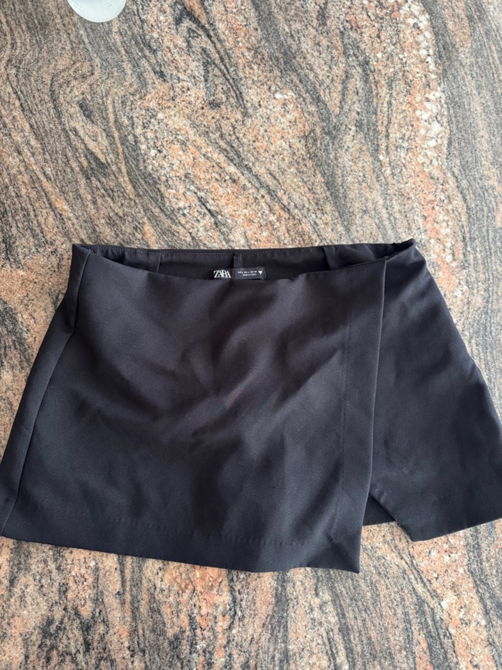 ZARA Black Wrap-Front Women's Skort